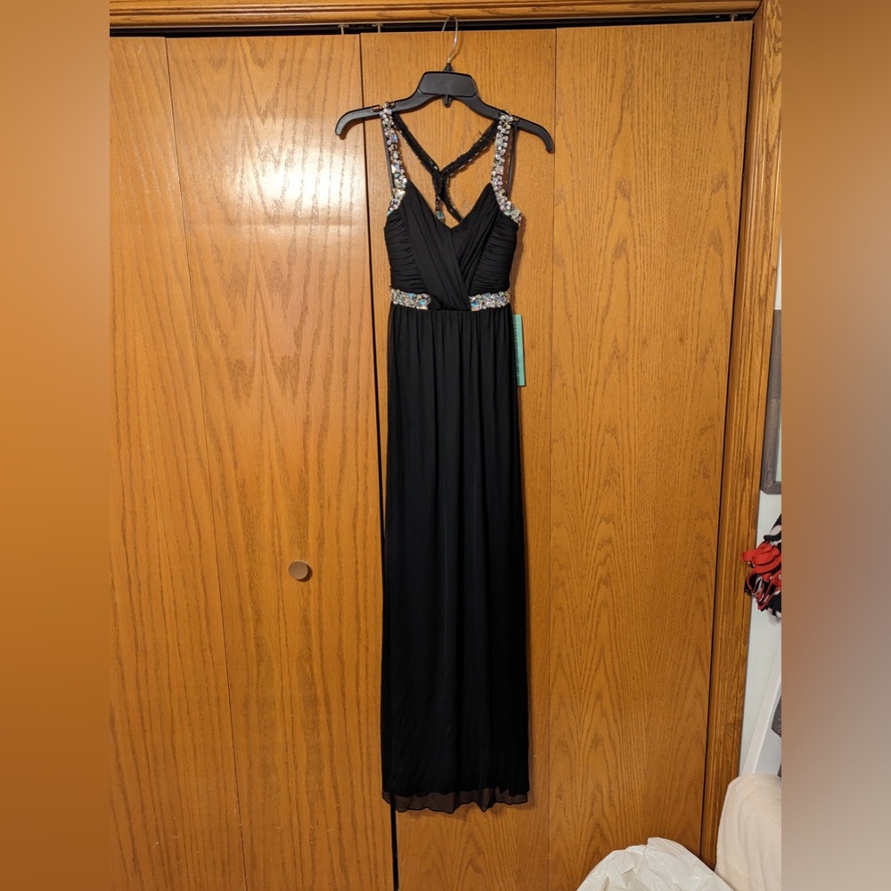 JCP JCPENNY Brand new never worn prom black beaded dress